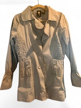 Women's Light Tan Jacket with Textured Panels